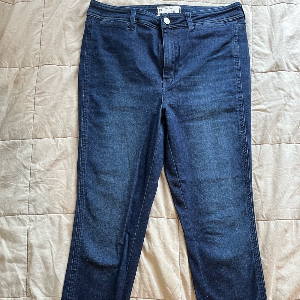 Free People High Rise Medium Wash Skinny Jean